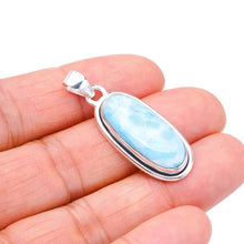 StarGems  Natural Larimar Handmade 925 Sterling Silver Pendant 1.5" F3337