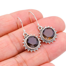 StarGems® Natural Smoky Quartz Handmade 925 Sterling Silver Earrings 1.25" F5734