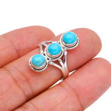 StarGems  Natural Turquoise Handmade 925 Sterling Silver Ring 7.25 F2362