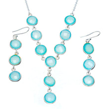 StarGems® Natural Chalcedony 925 Sterling Silver Jewelry Set Necklace 17.75" Earrings 2.5" A3634