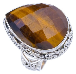 StarGems  Natural Tigers Eye Handmade 925 Sterling Silver Ring 5.75 F1887