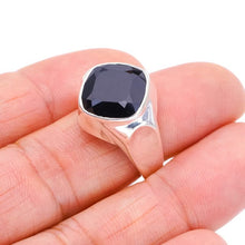 StarGems  Natural Black Onyx Handmade 925 Sterling Silver Ring 8.5 F1717