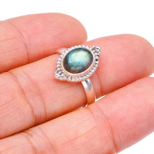 StarGems  Natural Labradorite Handmade 925 Sterling Silver Ring 7.75 F2629