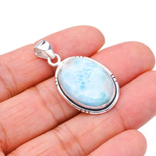 StarGems  Natural Larimar Handmade 925 Sterling Silver Pendant 1.5" F3335