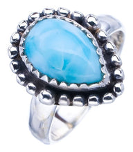 StarGems  Natural Larimar Handmade 925 Sterling Silver Ring 6 F0840