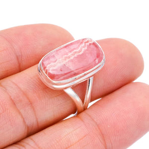 StarGems® Natural Rhodochrosite Handmade 925 Sterling Silver Ring 8 F1879