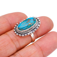 StarGems  Natural Copper Turquoise Handmade 925 Sterling Silver Ring 7 F2240