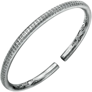 StarGems  Opening antique-finish dull polished Handmade 999 Sterling Silver Bangle Cuff Bracelet For Women Cb0113