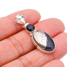 StarGems  Natural Apache Gold Stone Black Onyx Handmade 925 Sterling Silver Pendant 1.5" F3641