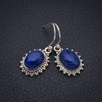 StarGems  Natural Lapis Lazuli Handmade 925 Sterling Silver Earrings 1.25