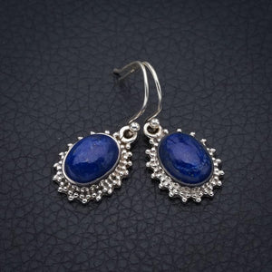 StarGems  Natural Lapis Lazuli Handmade 925 Sterling Silver Earrings 1.25" F5661