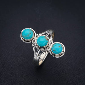 StarGems  Natural Turquoise Handmade 925 Sterling Silver Ring 9.25 F2361