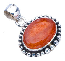 StarGems  Natural Sunstone Handmade 925 Sterling Silver Pendant 1" F4183