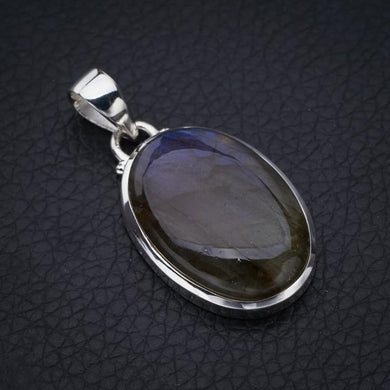 StarGems  Natural Blue Fire Labradorite Handmade 925 Sterling Silver Pendant 1.5