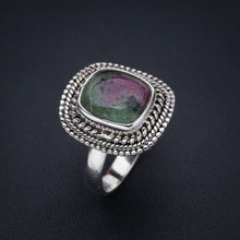 StarGems  Natural Ruby Zoisite Handmade 925 Sterling Silver Ring 9.75 F1305