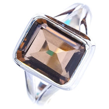 StarGems  Natural Smoky Quartz Handmade 925 Sterling Silver Ring 8.75 E9206