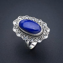 StarGems  Natural Lapis Lazuli Handmade 925 Sterling Silver Ring 9 F0031