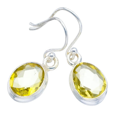 StarGems  Natural Citrine Handmade 925 Sterling Silver Earrings 1.25