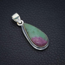 StarGems  Natural Ruby Zoisite Handmade 925 Sterling Silver Pendant 1.5" F4630