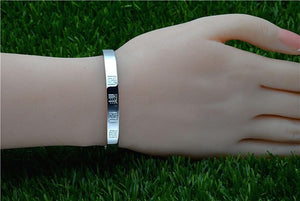 StarGems  Fixed 'Be As Lucky As Desired' Handmade 999 Sterling Silver Bangle Bracelet For Women Cb0247