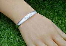 StarGems  Adjustable Carved Fu Handmade 999 Sterling Silver Bangle Bracelet For Women Cb0208