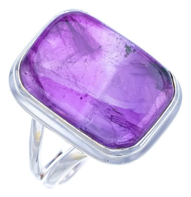 StarGems  Natural Amethyst Handmade 925 Sterling Silver Ring 7.75 F2898