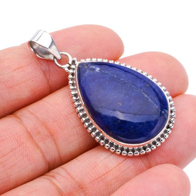 StarGems® Natural Sodalite Handmade 925 Sterling Silver Pendant 1.75