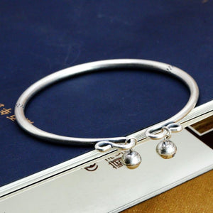 StarGems  Opening Bells Handmade 925 Sterling Silver Bangle Bracelet For Women Cb0292