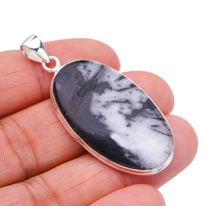 StarGems® Natural Pinolith Jasper Handmade 925 Sterling Silver Pendant 2" F4536