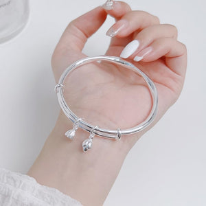 StarGems  Adjustable Twisted Seedpod Handmade 999 Sterling Silver Bangle Bracelet For Women Cb0199
