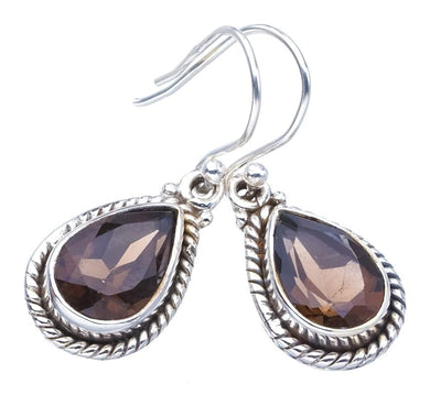 StarGems® Natural Smoky Quartz Handmade 925 Sterling Silver Earrings 1.25