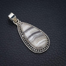 StarGems  Natural Zebra Calcite Handmade 925 Sterling Silver Pendant 1.75" F4568