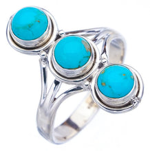 StarGems  Natural Turquoise Handmade 925 Sterling Silver Ring 9.25 F2361