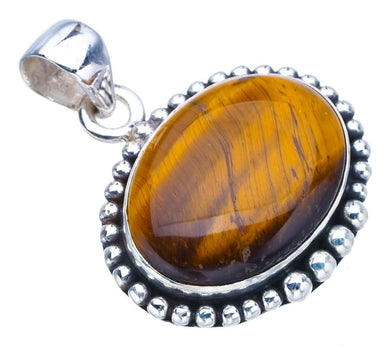 StarGems® Natural Tiger Eye Handmade 925 Sterling Silver Pendant 1.25