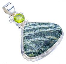 StarGems  Natural Seraphinite PeridotHandmade 925 Sterling Silver Pendant 1.5" F4686