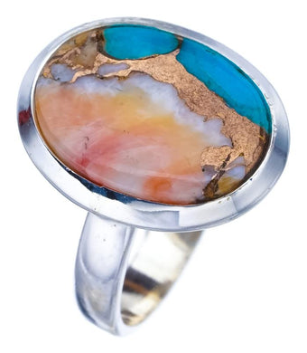 StarGems  Natural Copper Chalcedony Handmade 925 Sterling Silver Ring 8.75 F1686