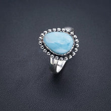 StarGems® Natural Larimar Handmade 925 Sterling Silver Ring 8 F0289