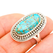 StarGems  Natural Copper Turquoise Handmade 925 Sterling Silver Ring 7 E9374