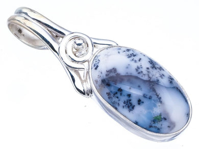 StarGems  Natural Dendritic Opal Handmade 925 Sterling Silver Pendant 1.5