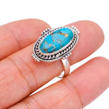 StarGems  Natural Copper Turquoise Handmade 925 Sterling Silver Ring 9.75 F2214