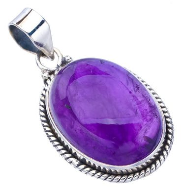 StarGems  Natural Amethyst Handmade 925 Sterling Silver Pendant 1.5