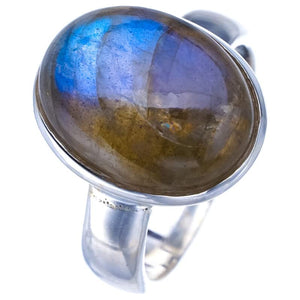 StarGems® Natural Labradorite Handmade 925 Sterling Silver Ring 7 F0190