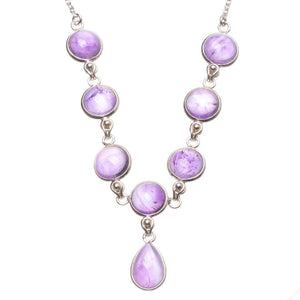 StarGems  Natural Amethyst Handmade Unique 925 Sterling Silver Y Necklace 16.5" T8668