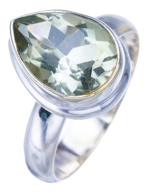 StarGems® Natural Green Amethyst Handmade 925 Sterling Silver Ring 7.75 F2447