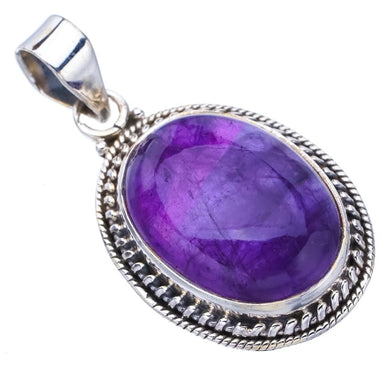 StarGems  Natural Amethyst Handmade 925 Sterling Silver Pendant 1.5