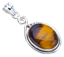 StarGems  Natural Tiger Eye Handmade 925 Sterling Silver Pendant 1.75" F4094