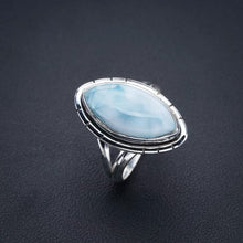 StarGems  Natural Larimar Handmade 925 Sterling Silver Ring 7 F0236