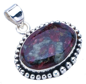 StarGems  Natural Eudialite Handmade 925 Sterling Silver Pendant 1.25" F4785