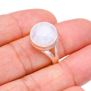 StarGems  Natural Moonstone Handmade 925 Sterling Silver Ring 9 F2577