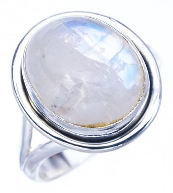 StarGems  Natural Moonstone Handmade 925 Sterling Silver Ring 5 F2764